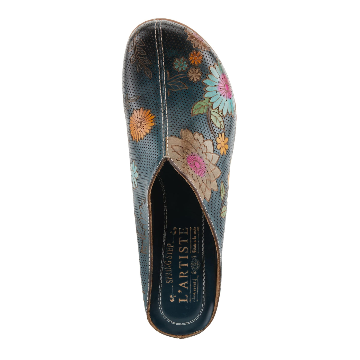 L'Artiste by Spring Step Women's Chienti Clog, Navy Multi, 9