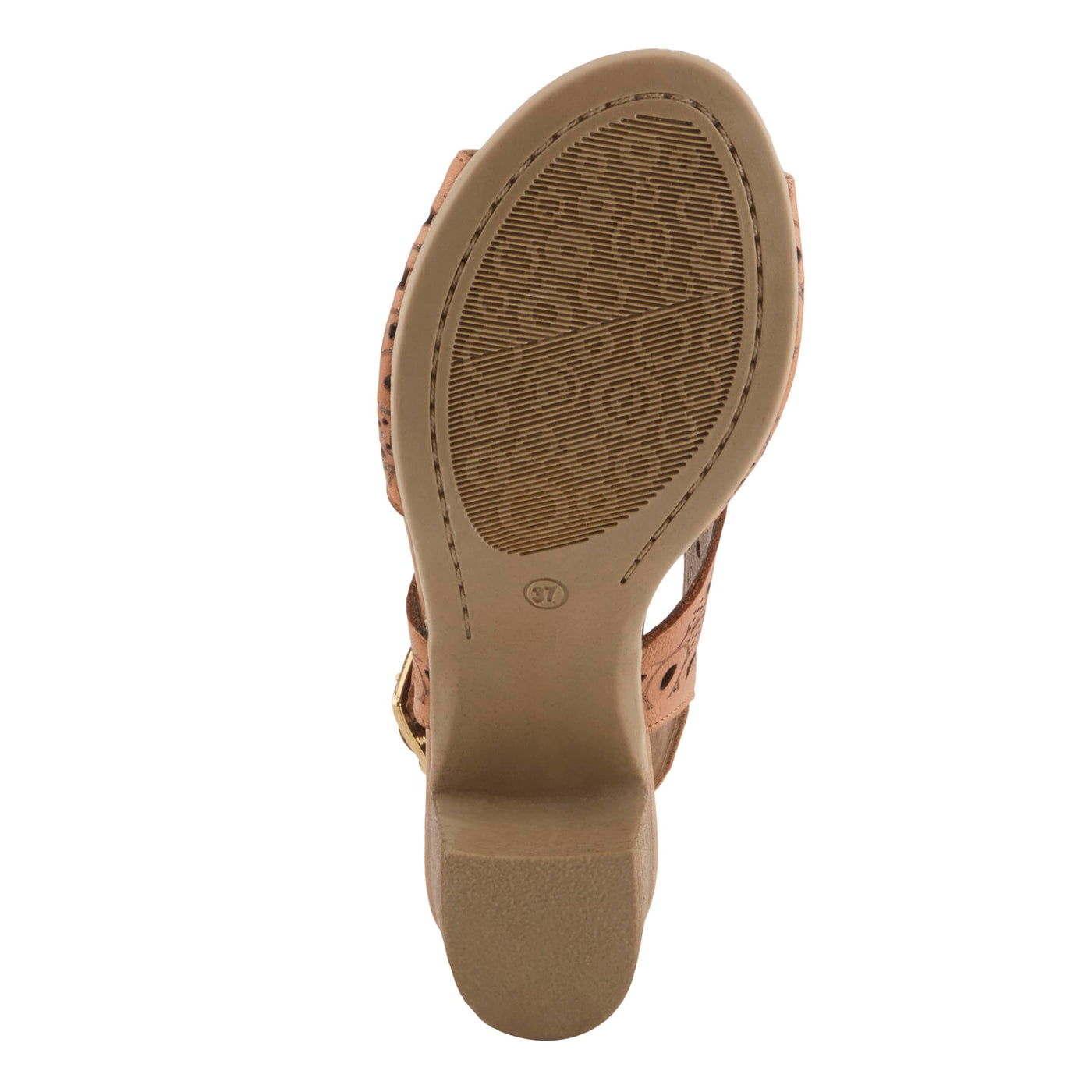 Spring Step Kovach Women's Leather Sandals – Sandals for Women with Premium Buttery Leather, Perforated Design, Buckle Closure, Comfort Footbed Camel, 7.5-8