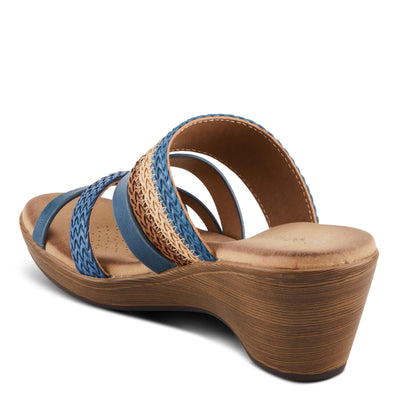 PATRIZIA Women's MAHINA Cross-Strapped Wedge Sandals Blue Multi EU 39 / US 8.5