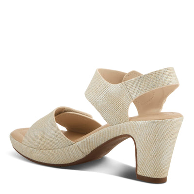PATRIZIA Women's DADE-WOVEN Hook and Loop Sandals - Textured Faux Leather with Gold Button Accents, Adjustable Fit
