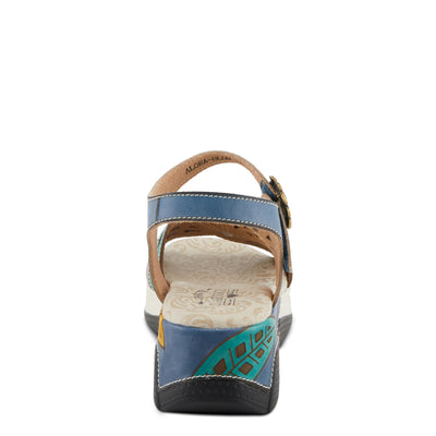 Spring Step L'Artiste Women's ALORA - Hand-Painted Lightweight Athleisure Sandals for Women Blue Multi EU 36 / US 5.5-6