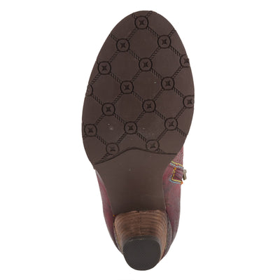 Spring Step L'Artiste Bestlove Ankle Boots for Women Low Heel | Casual Women's Boots Women with Metallic Brush Strokes and Cushion Footbed Bordeaux Multi EU 36 / US 5.5-6