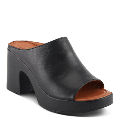 Spring Step NIKAYON Women's Blocked Heeled Mules with Genuine Leather Upper Black EU 41 / US 9.5-10