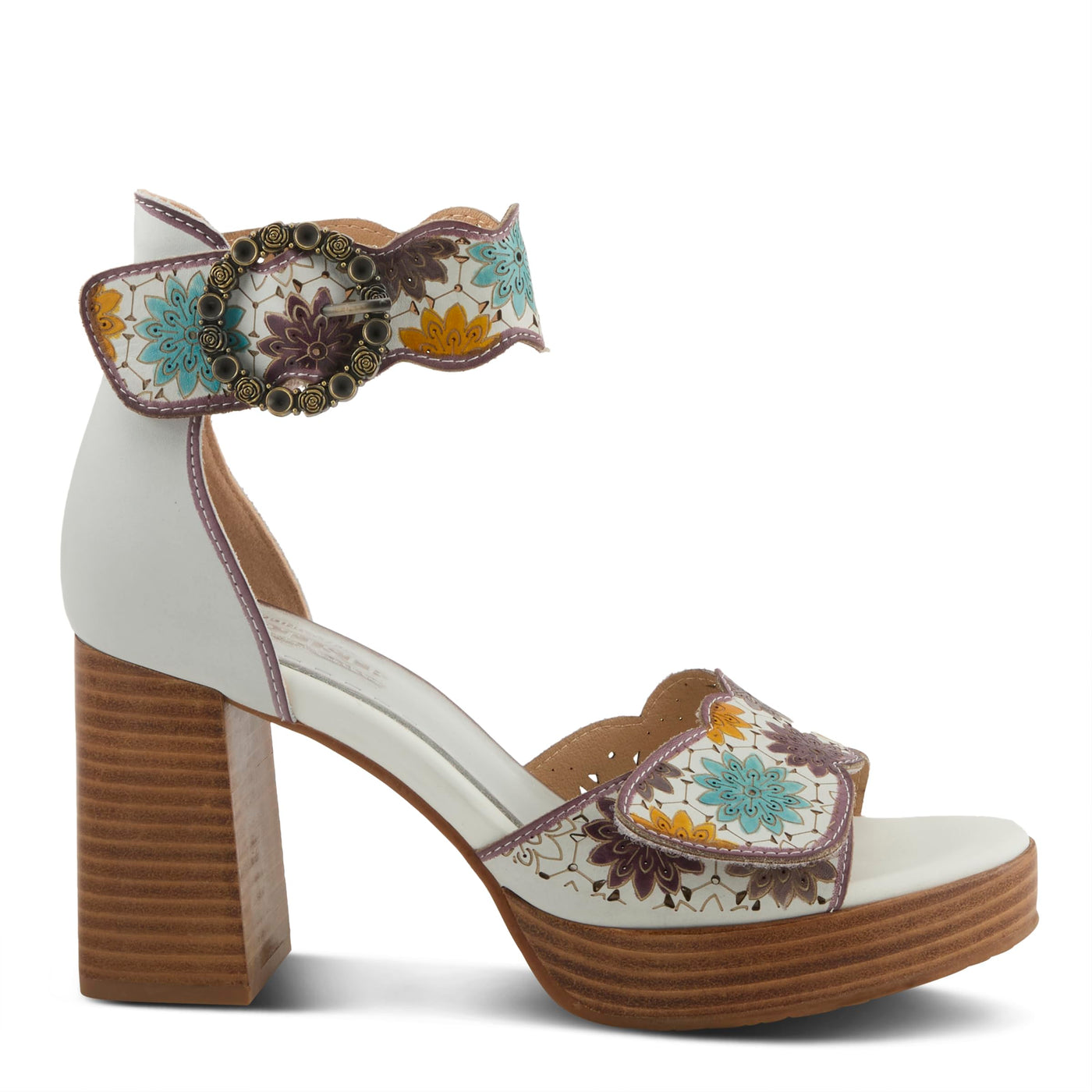 L'Artiste by Spring Step Women's Bangles Sandal, White Multi, 7.5-8