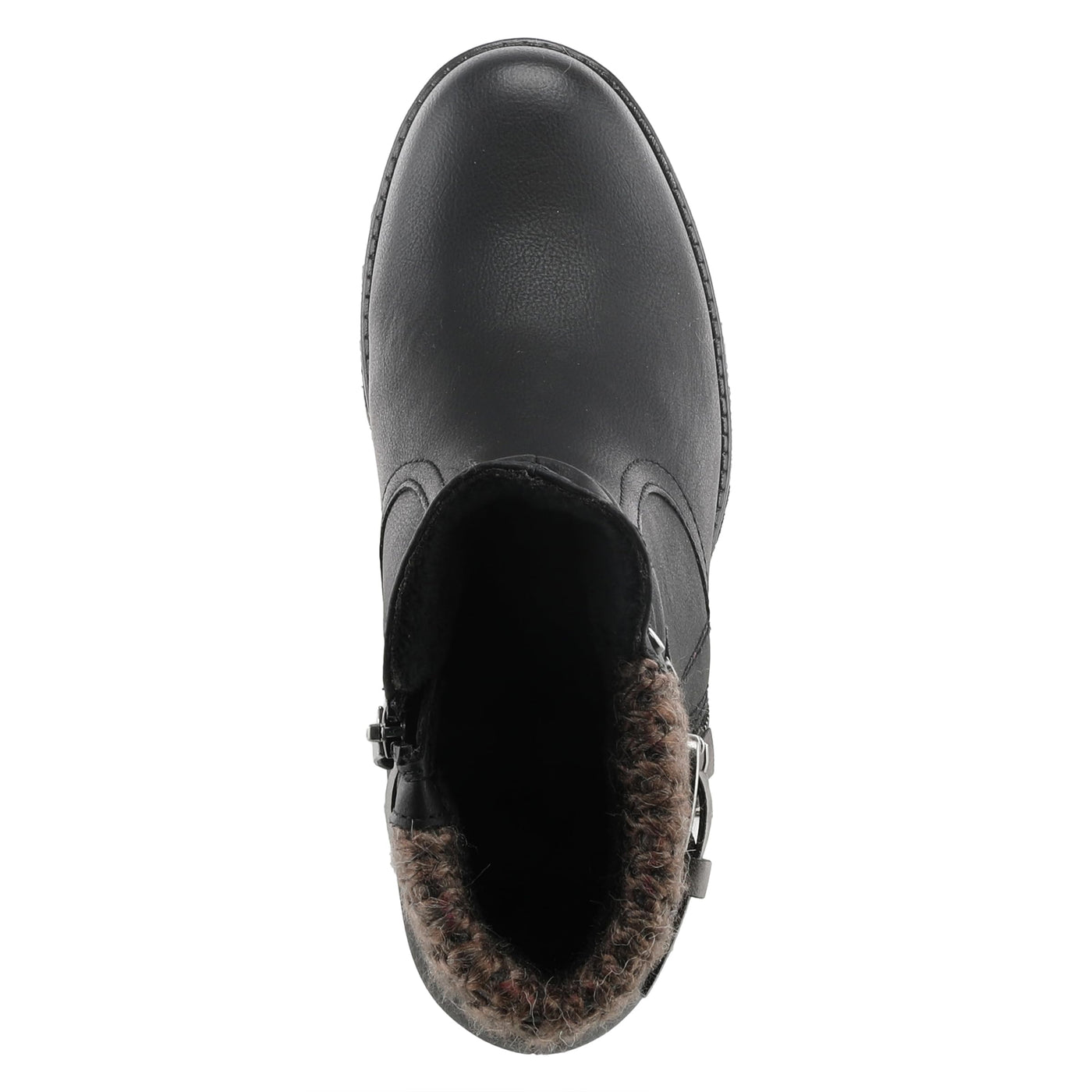 Spring Step Relife Style Rene Knee High Ankle Boots for Women | Shoes for Women with Zipper Closure, Sweater Knit Cuff and Faux Fur Insole