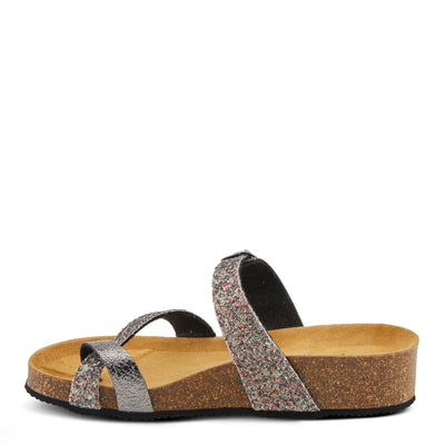 Spring Step BURCH Women's Glamorous Sandals - Glittery Upper, Toe Ring Detail, Cushioned Footbed