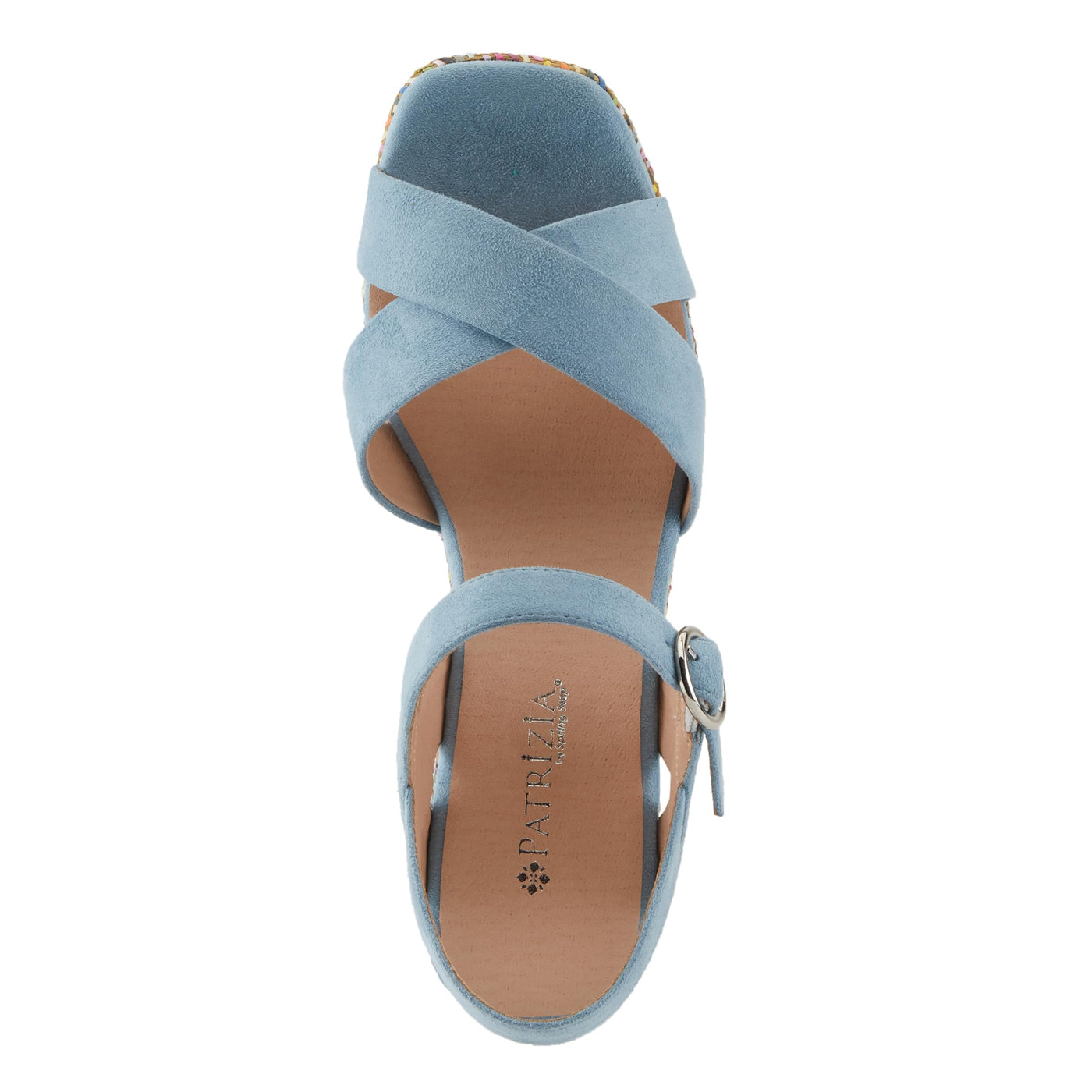 PATRIZIA Women's RAINBOWFUN Multicolor Quarter Strap Wedge Sandals Blue EU 39 / US 8.5
