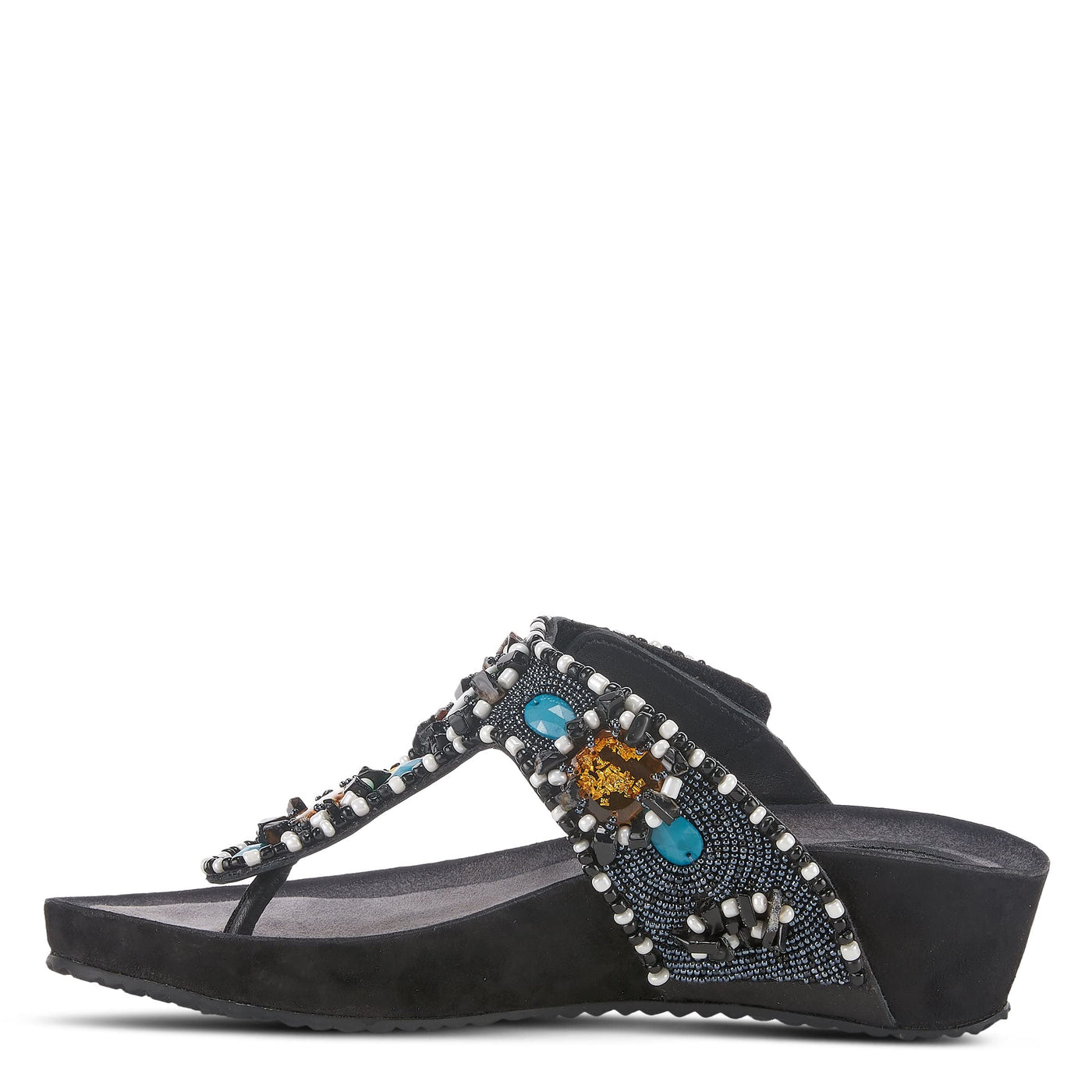 Azura Women's Platypus Slide Sandal, Black Multi, 5.5-6