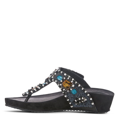 Azura Women's Platypus Slide Sandal, Black Multi, 5.5-6