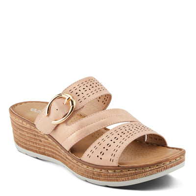 PATRIZIA Women's SHARONDA Asymmetrical Slide Wedge Sandals Blush Metallic EU 41 / US 9.5-10