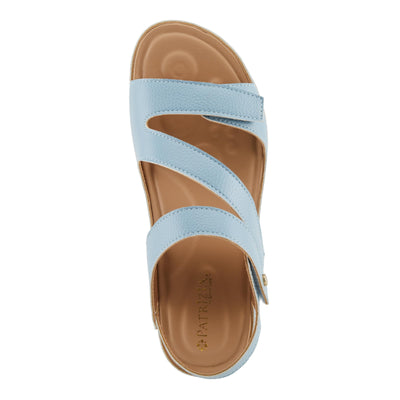 PATRIZIA Women's AREZA Asymmetrical Slingback Flat Sandal Light Denim Blue EU 38 / US 7.5-8