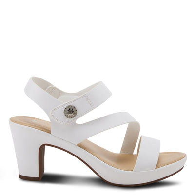 PATRIZIA Spring Step Asymadade Sandals for Women - Low Heel Slip-On Summer Sandals - Ladies Casual Platform Sandal with Hook and Loop - White EU 40 / US 9
