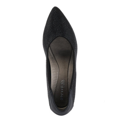 PATRIZIA Women's Senna Block Heel Pumps with Pointy-Toe Silhouette, Shimmering Crystals, and Comfortable Fit Black EU 40 / US 9