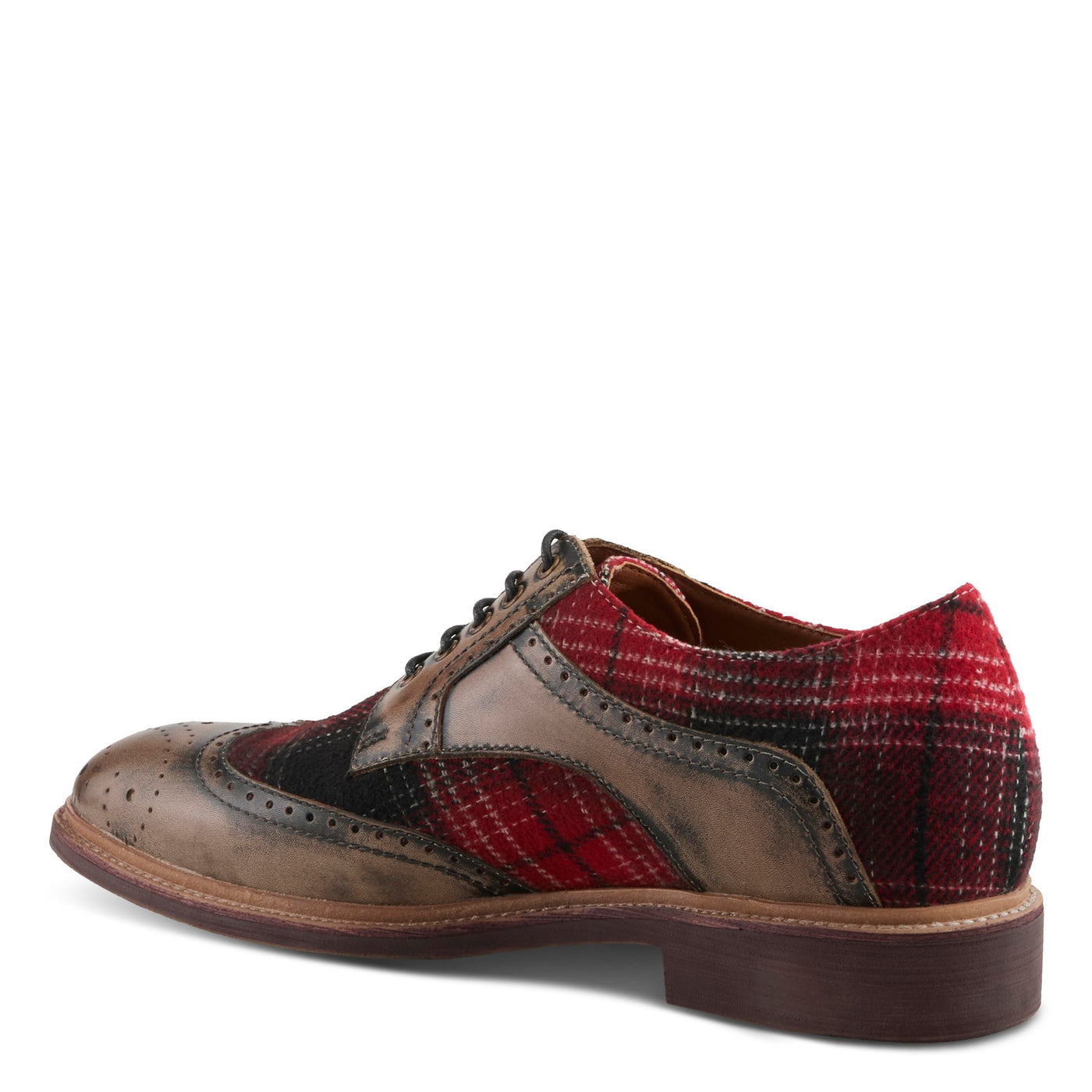 Spring Step L'Artiste Men's Thavo-Plaid Leather Oxford Shoes Grey Multi EU 42 / US 9