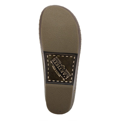 Spring Step L'Artiste Burbank Leather Clogs for Women | Designer Hand-Painted Slip-On Shoes | Ladies Casual Platform Clog for Work Olive Green