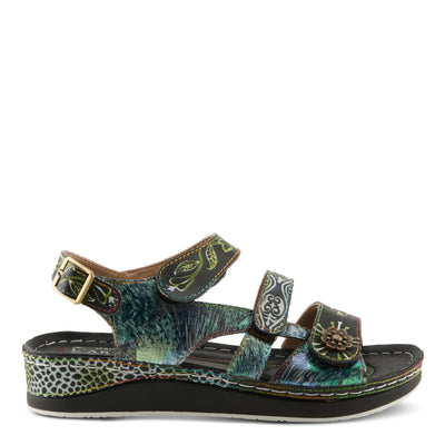 L�Artiste by Spring Step Women's Sumacah-bm Slide Sandal, Black/Multi, 38 EU/7.5-8 M US