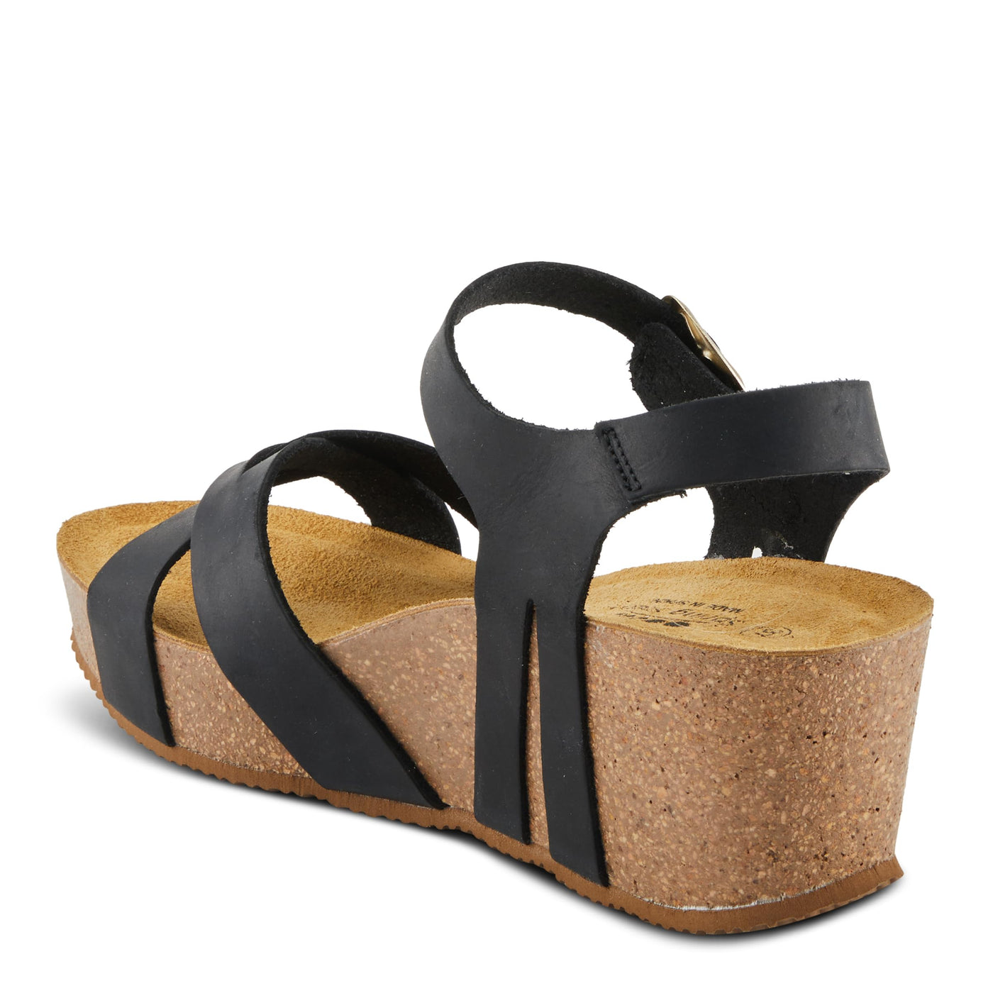 Spring Step BURTON Women's Wedge Sandals - Adjustable Buckle, Supple Leathers, Moldable Footbed