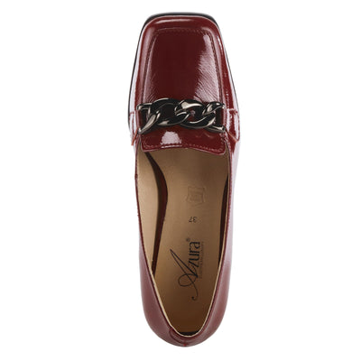 Azura Women's Luzish Leather Heeled Shoe Burgundy Patent EU 40 / US 9