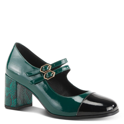 Azura Women's Auraquartz Leather Heeled Mary Jane Shoe Green Multi Patent EU 39 / US 8.5