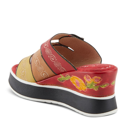 Spring Step L'Artiste Women's CALIGAL Hand-Painted Lightweight Platform Wedges Red Multi EU 42 / US 10.5-11