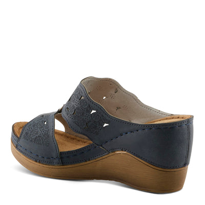 Flexus Women's Dreiser Slide Wedge Sandal Navy EU 37 / US 6.5-7