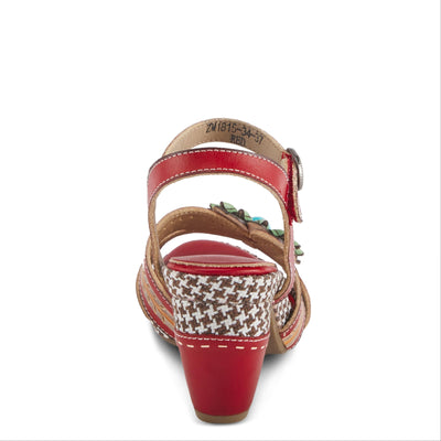 Spring Step L'Artiste Women's Astarr Ankle Strap High Heel Sandal Red Multi EU 39 / US 8.5