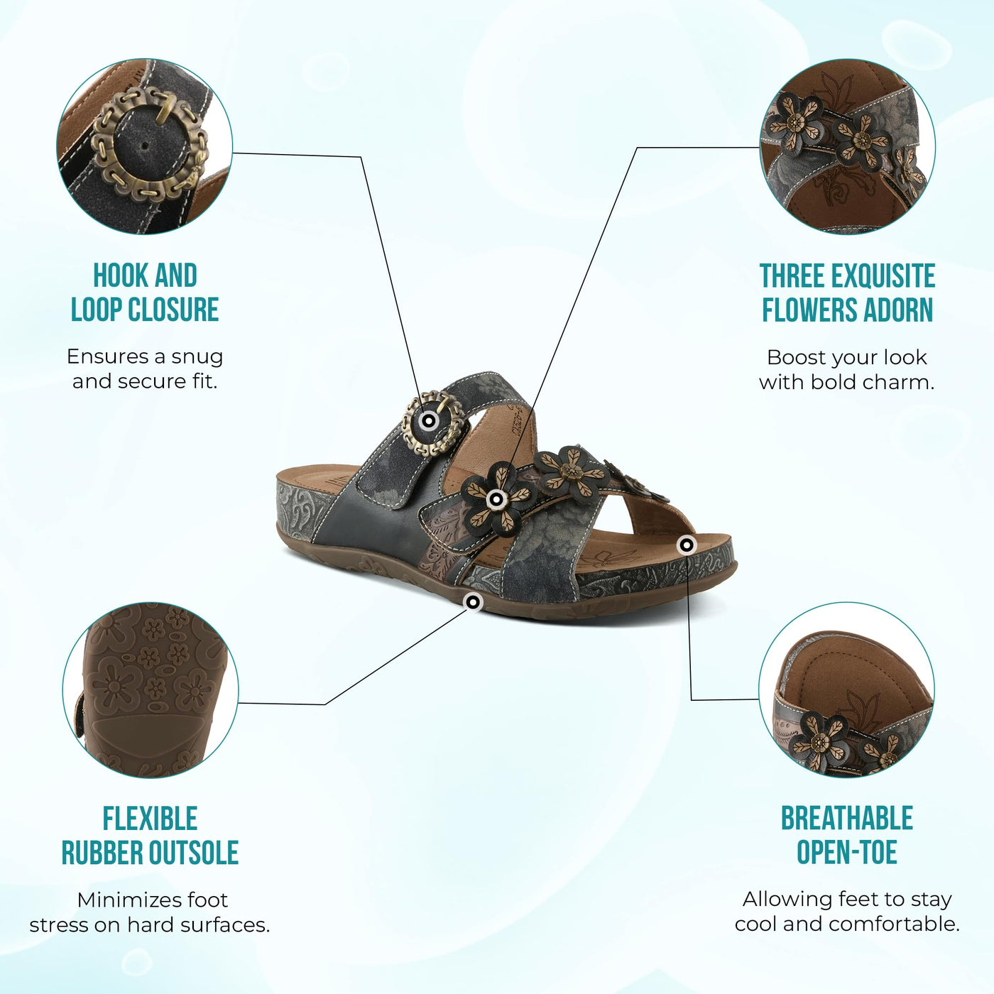 L'Artiste by Spring Step Women's Caelana Sandal, Brown Multi, 5