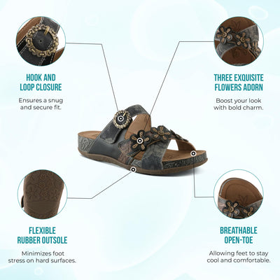 L'Artiste by Spring Step Women's Caelana Sandal, Brown Multi, 5