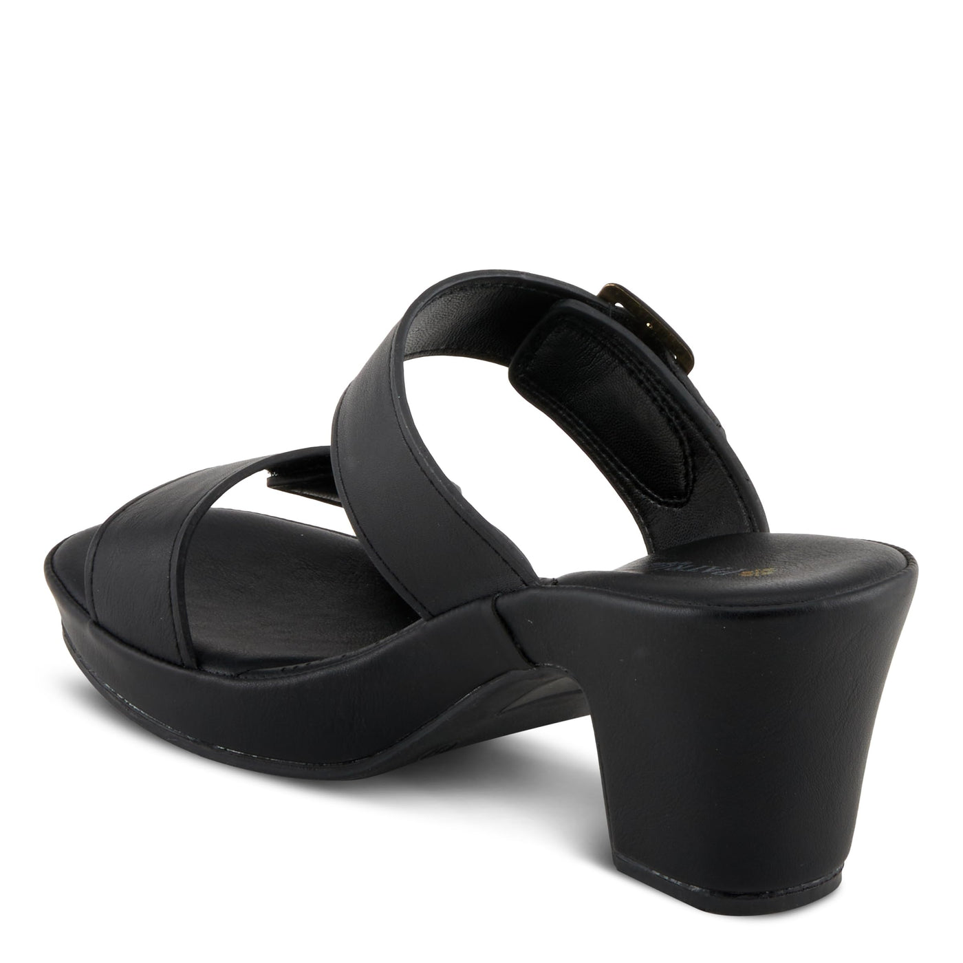PATRIZIA Women's SANCIA Two Strap Slide Heeled Sandals Black EU 36 / US 5.5-6