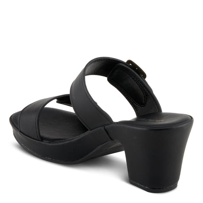 PATRIZIA Women's SANCIA Two Strap Slide Heeled Sandals Black EU 36 / US 5.5-6