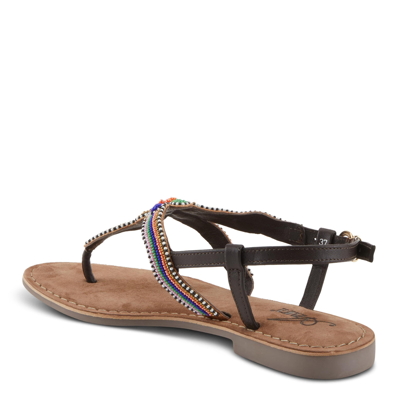 Azura Women's Cartwheel Gladiator Flat Sandal with Jewels and Crystals Rainbow EU 39 / US 8.5