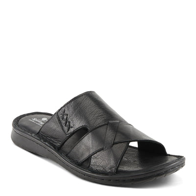 Spring Step Men Men's Nunzio All-Leather Slide Sandal - Cushioned Footbed Black EU 41 / US 8-8.5