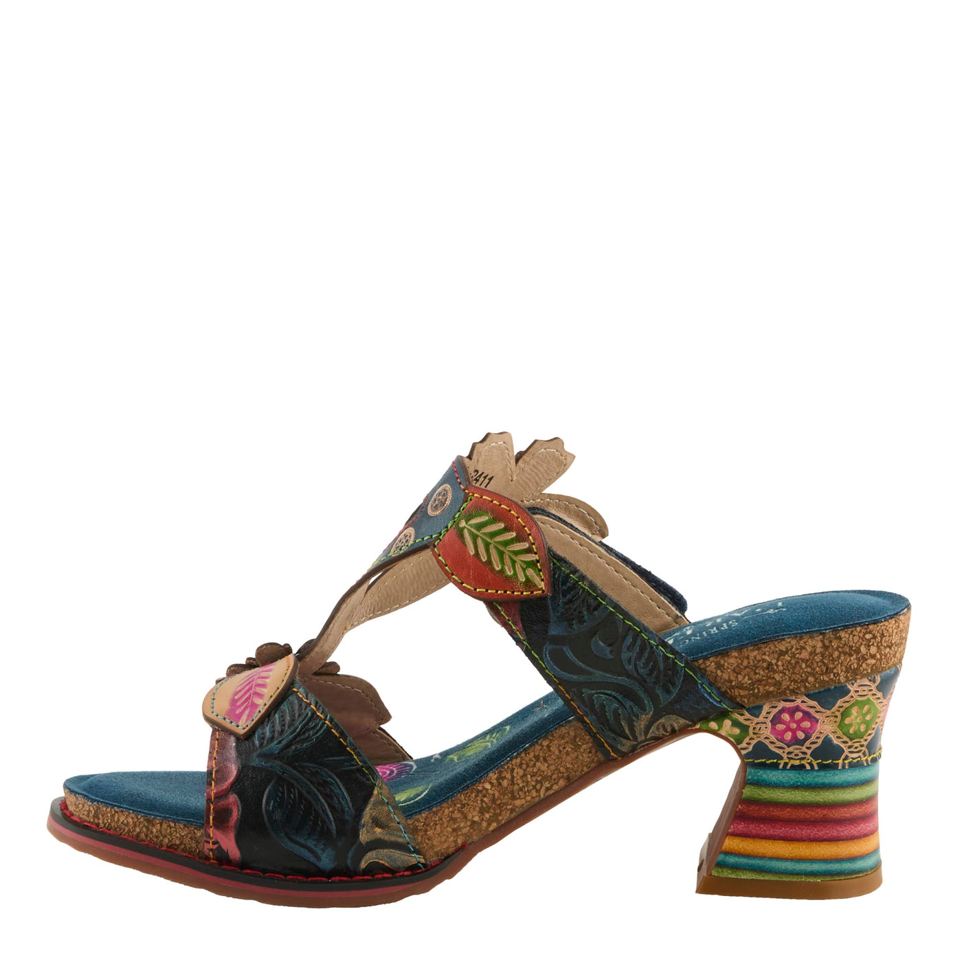Spring Step L'Artiste Women's Rossie Slide High Heel SandalNavy Multi EU 36 / US 5.5-6