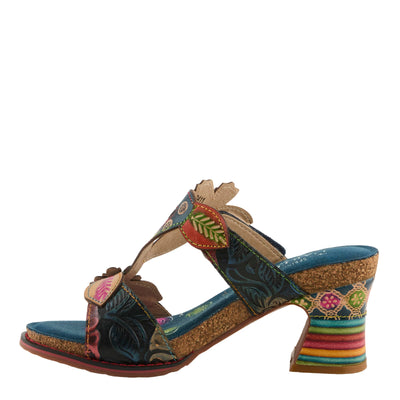 Spring Step L'Artiste Women's Rossie Slide High Heel SandalNavy Multi EU 36 / US 5.5-6