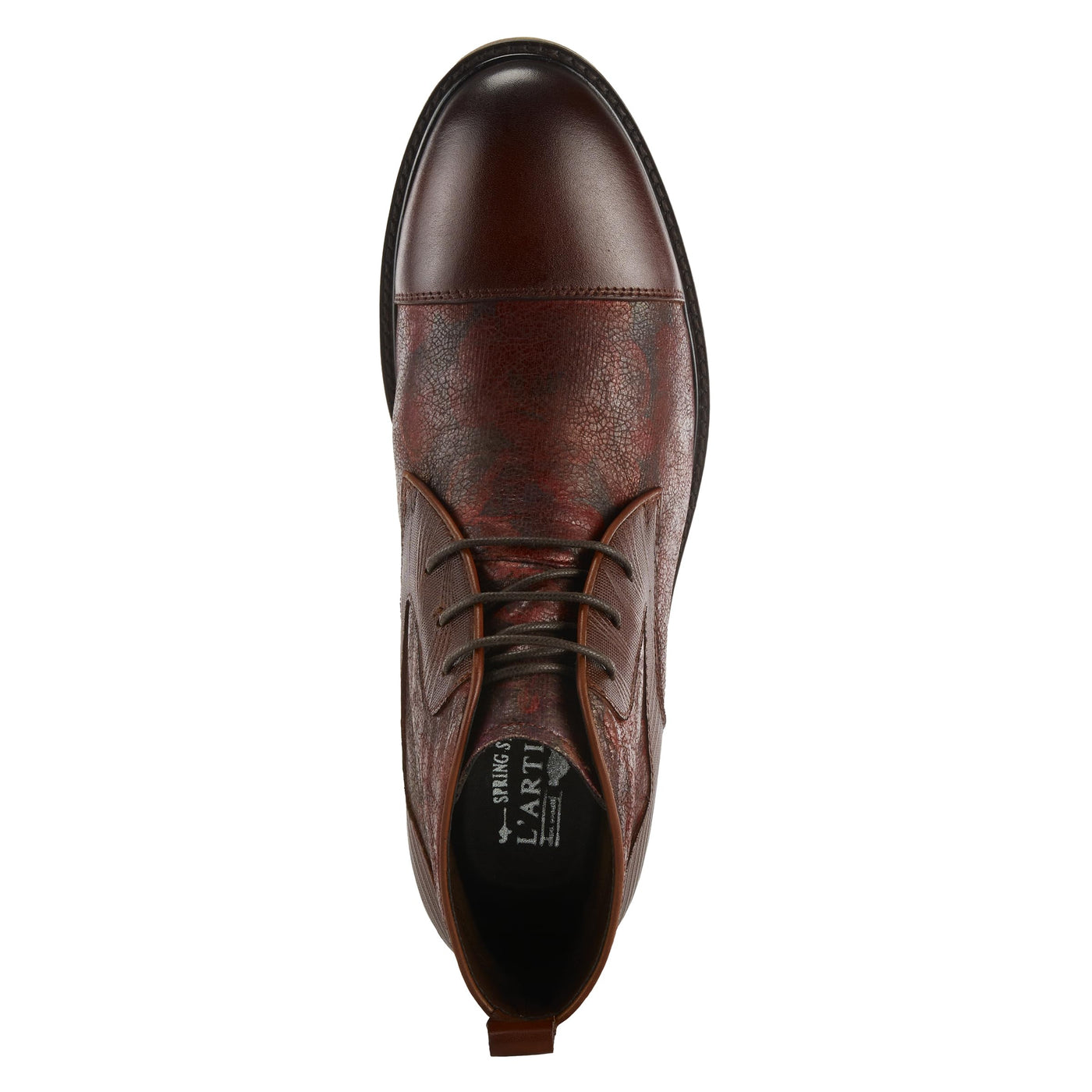 Spring Step L'Artiste Balvin Booties for Men - Cap-Toe Dress Shoe with Lace-up Closure - Comfortable Mens Shoes for Outdoor Walking - Bordeaux EU 45 / US 11.5