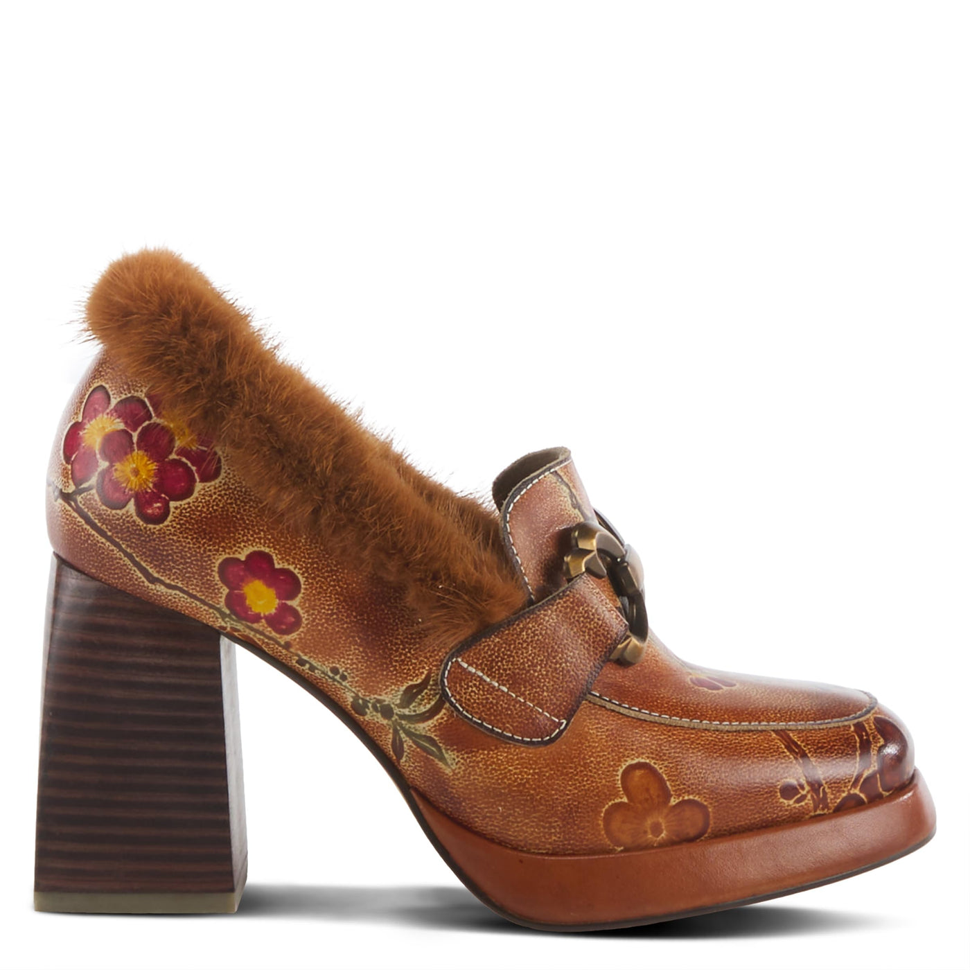 Spring Step L'Artiste Women's Tancy Leather Heel Camel Multi EU 37 / US 6.5-7