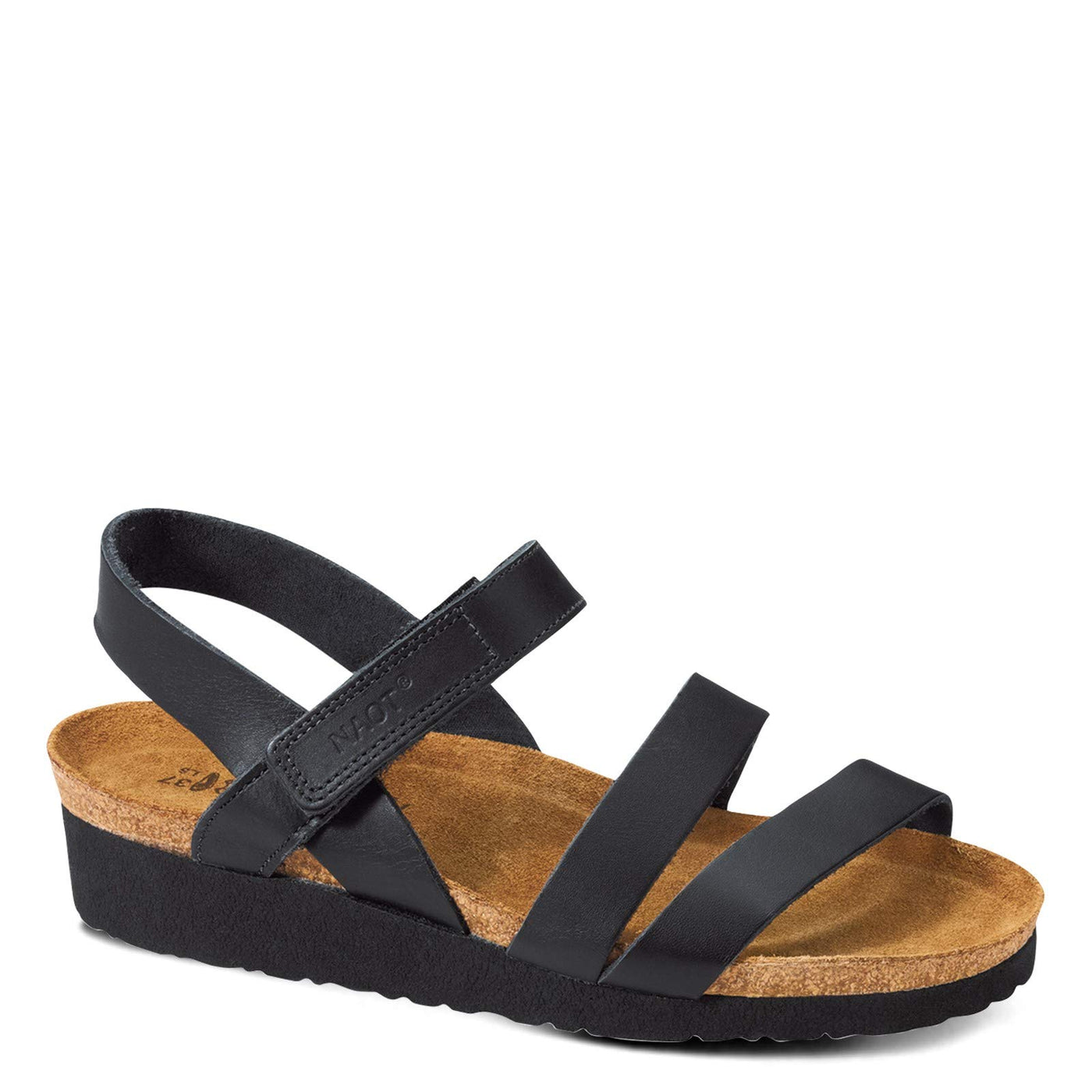 NAOT Women's Kayla Wedge Sandal,Black Matte Leather,39 EU/8 M US