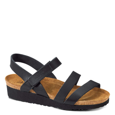 NAOT Women's Kayla Wedge Sandal,Black Matte Leather,39 EU/8 M US