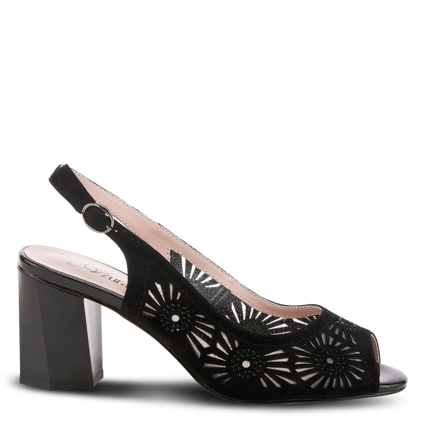 Azura Women's Engagement Heeled Sandal, Black Suede, 9