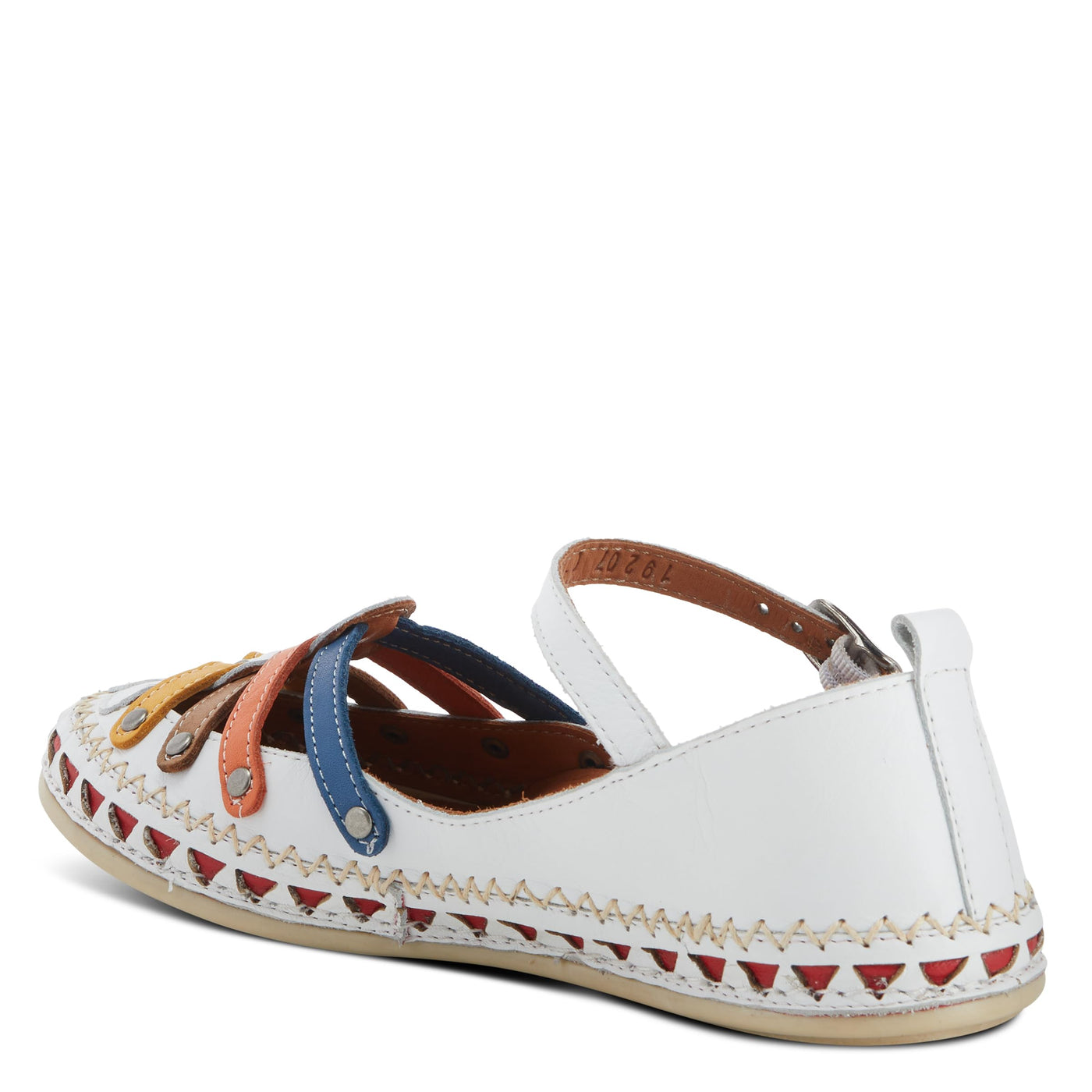 Spring Step Women's Apache Mary-Jane Leather Flat Shoe White Multi EU 38 / US 7.5-8