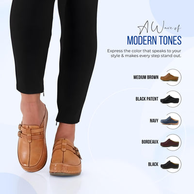 Spring Step Happy Mule Clogs for Women - Ladies Slip-On Clogs with Ajdustable Straps - Comfortable Slip-On Loafers for Women - Bordeaux EU 36 / US 5.5-6
