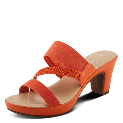 PATRIZIA Women's DEVORAH Slide Cross Over Heeled Sandals Orange EU 40 / US 9