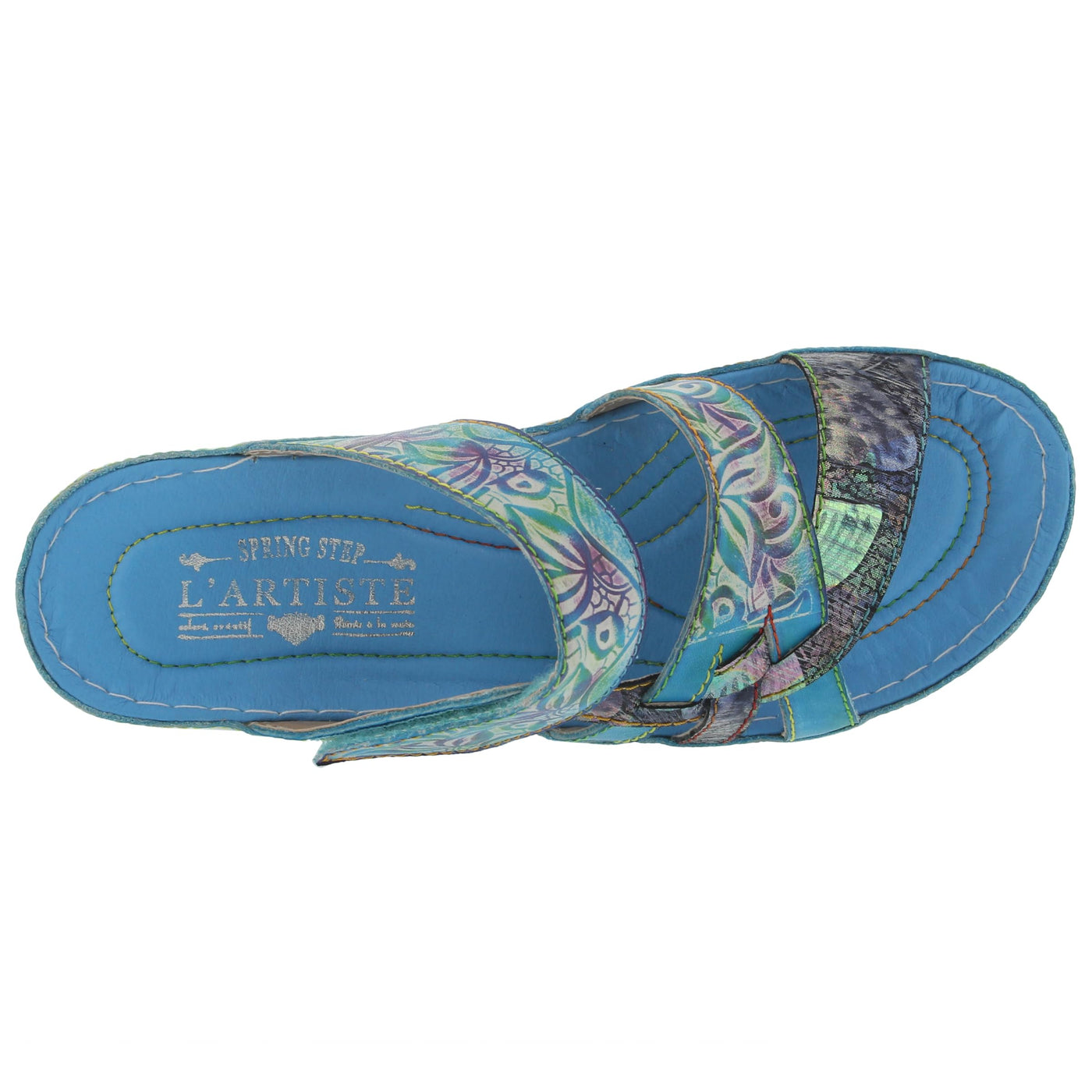 Spring Step L'Artiste Women's Caiman Slide Sandal Aqua EU 40 / US 9