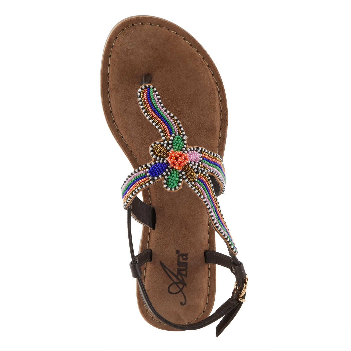 Azura Women's Cartwheel Gladiator Flat Sandal with Jewels and Crystals Rainbow EU 39 / US 8.5