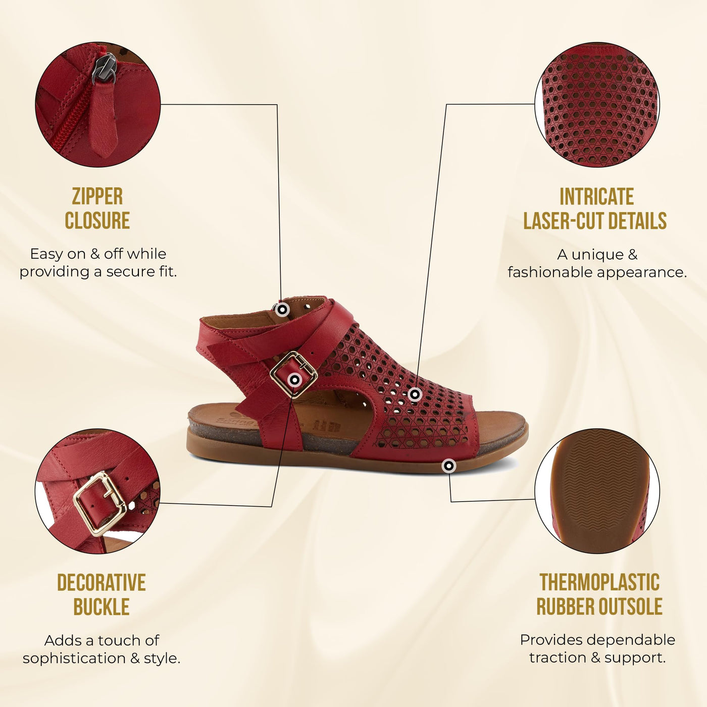 Spring Step Women's Covington Sandal, Blush, 9.5-10