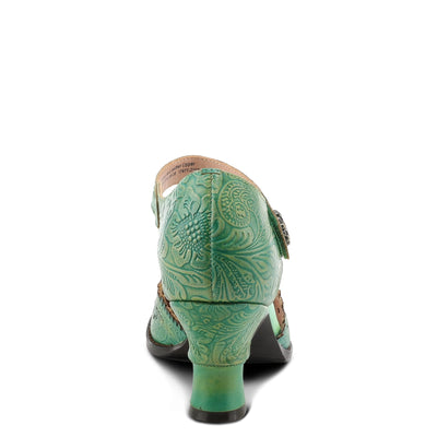 Spring Step L'Artiste Visionary Pump Shoes for Women | French Inspired Hand Painted Leather D'Orsay High Heels for Women with Ankle Strap Green EU 41 / US 9.5-10