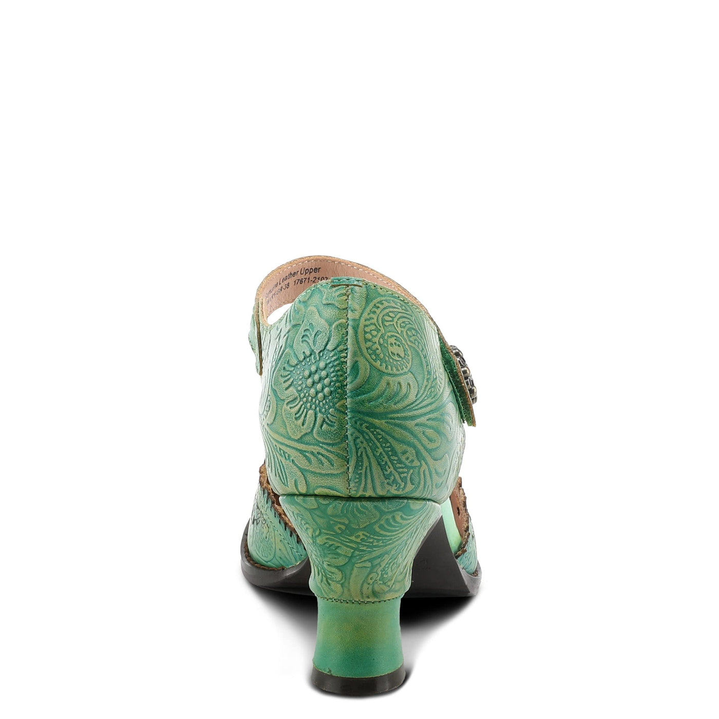 Spring Step L'Artiste Visionary Pump Shoes for Women | French Inspired Hand Painted Leather D'Orsay High Heels for Women with Ankle Strap Green EU 38 / US 7.5-8