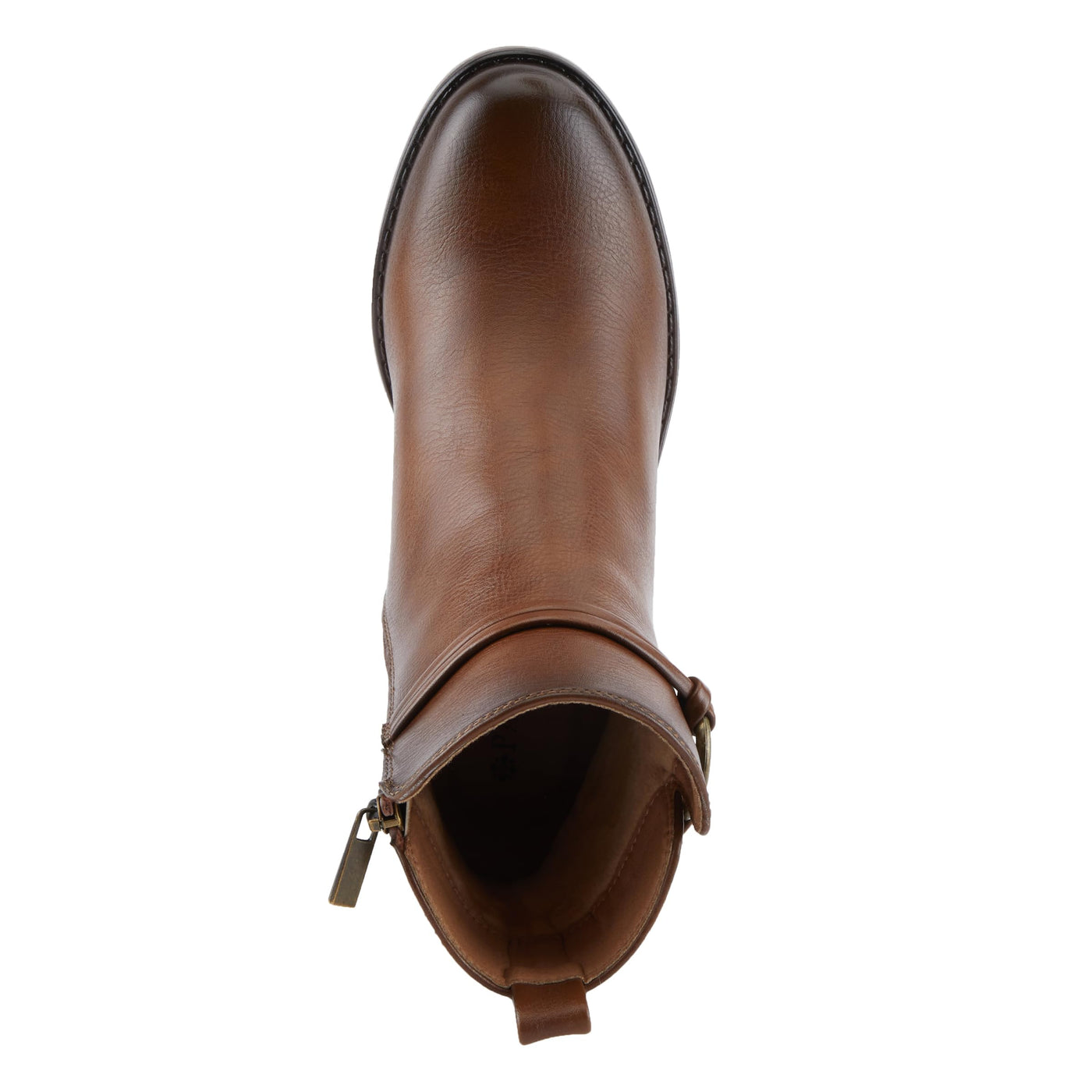 PATRIZIA Women's BRIGGS Heeled Booties with Burnished Finish, Decorative Laces, and Zipper Closure Medium Brown EU 42 / US 10.5-11