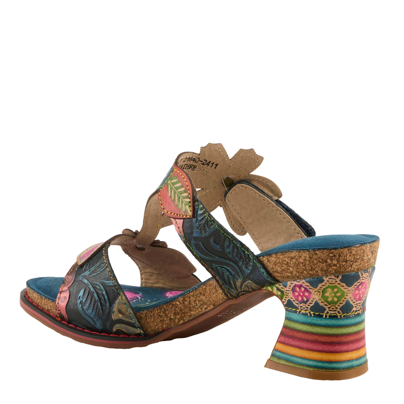 Spring Step L'Artiste Women's Rossie Slide High Heel SandalNavy Multi EU 36 / US 5.5-6