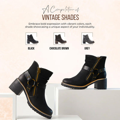 PATRIZIA Spring Step Firewood Booties for Women - Ladies Ankle Boots with Zipper Closure - Vegan Leather Womens Boots for Outdoor - Chocolate Brown EU 36 / US 5.5-6